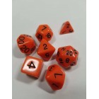 набор из 7 кубиков для ролевых игр (D&D и Pathfinder и др.) (оранжево-чёрный)